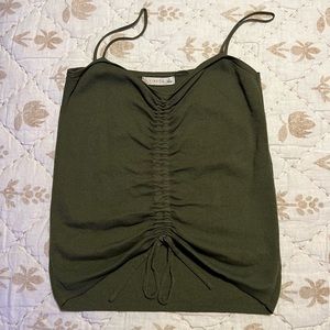 Olive Ruched Strappy Top